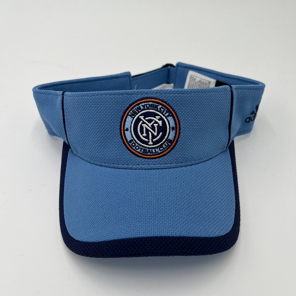 Adidas NYCFC New York City Football Club MLS Visor Hat Blue Adjustable NEW